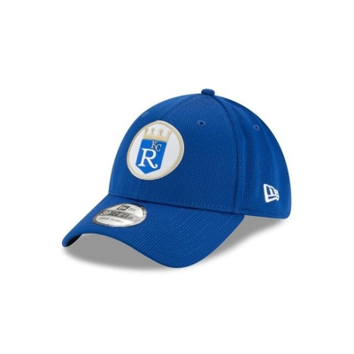 Blue Kansas City Royals Hat - New Era MLB Clubhouse Collection 39THIRTY Stretch Fit Caps USA9463781